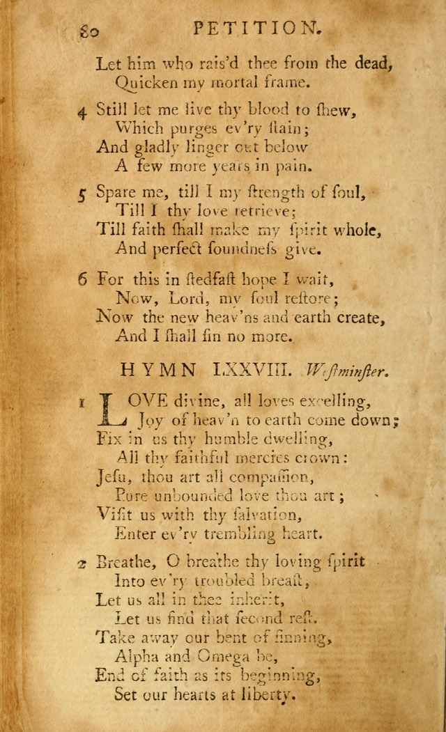 A Pocket hymn-book, designed as a constant companion for the pious: collected from various authors (11th ed.) page 80