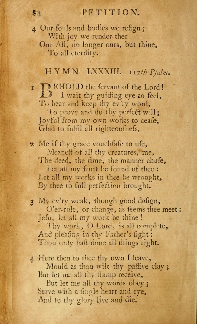 A Pocket hymn-book, designed as a constant companion for the pious: collected from various authors (11th ed.) page 84