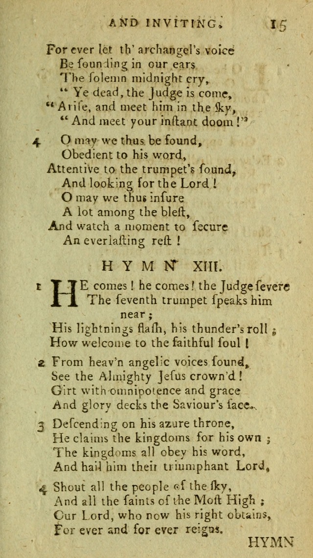 A Pocket Hymn Book: designed as a constant companion for the pious, collected from various authors (9th ed.) page 15