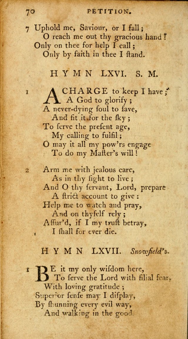 A Pocket Hymn-Book: designed as a constant companion for the pious: collected from various authors. (21st ed.) page 70