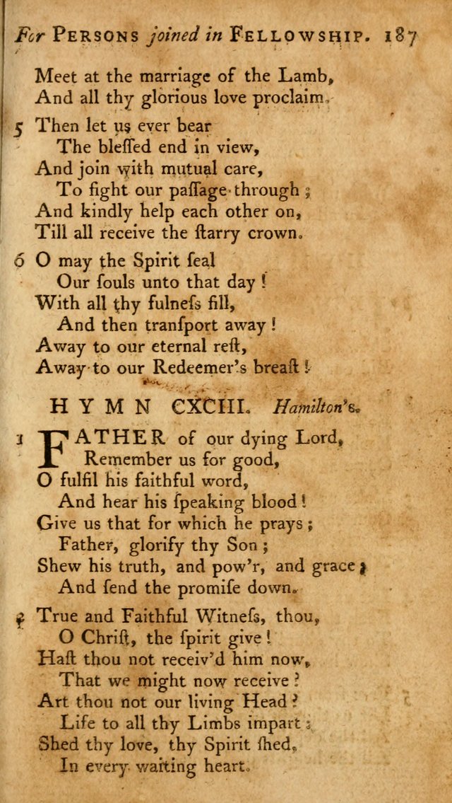 A Pocket Hymn Book, Designed as a Constant Companion for the Pious,  Collected from Various Authors. 28th ed. page 187