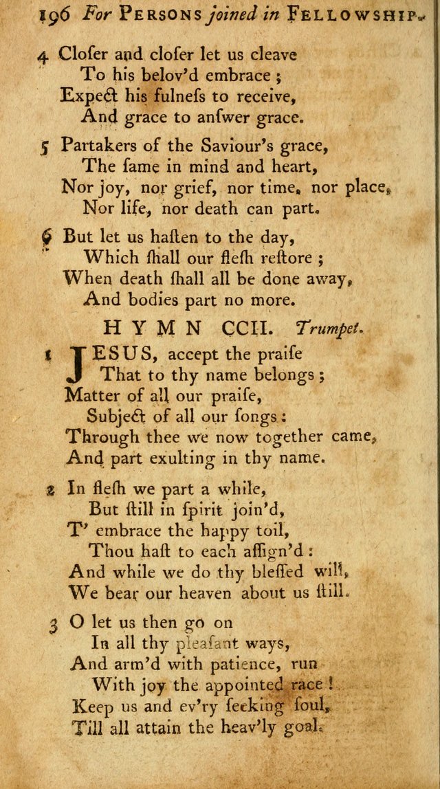 A Pocket Hymn Book, Designed as a Constant Companion for the Pious,  Collected from Various Authors. 28th ed. page 196