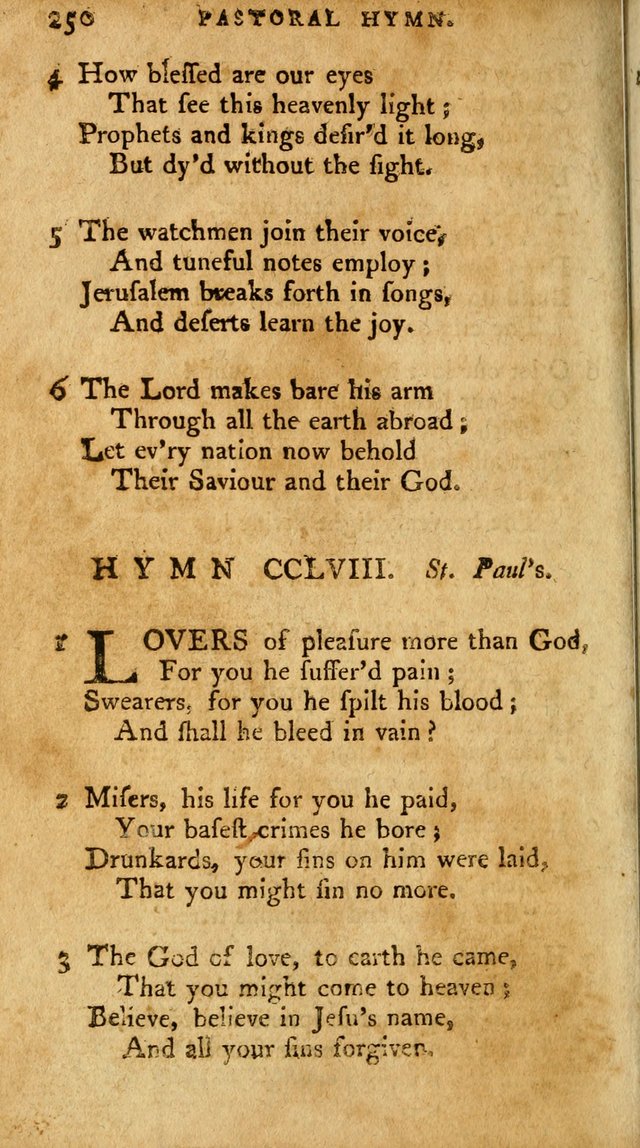 A Pocket Hymn Book, Designed as a Constant Companion for the Pious,  Collected from Various Authors. 28th ed. page 250