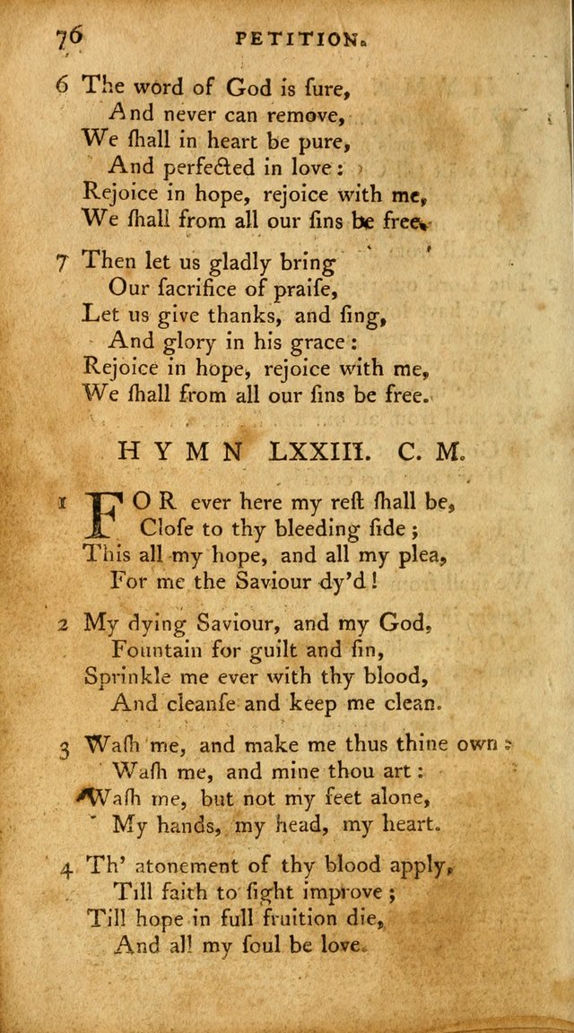 A Pocket Hymn Book, Designed as a Constant Companion for the Pious,  Collected from Various Authors. 28th ed. page 76