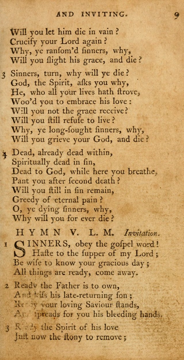 A Pocket Hymn Book, Designed as a Constant Companion for the Pious,  Collected from Various Authors. 28th ed. page 9