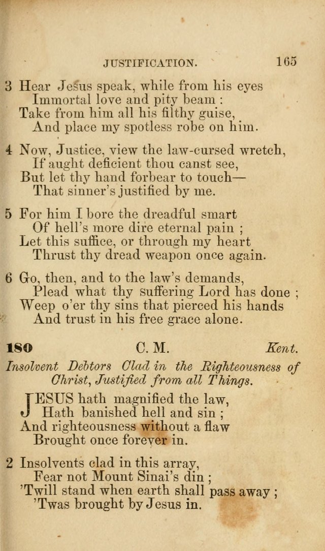 Pocket Hymns: original and selected. designed for the use of the regular Baptist church, and all who love our Lord Jesus Christ page 165