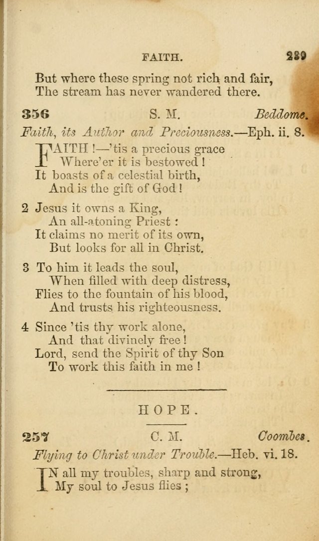 Pocket Hymns: original and selected. designed for the use of the regular Baptist church, and all who love our Lord Jesus Christ page 239