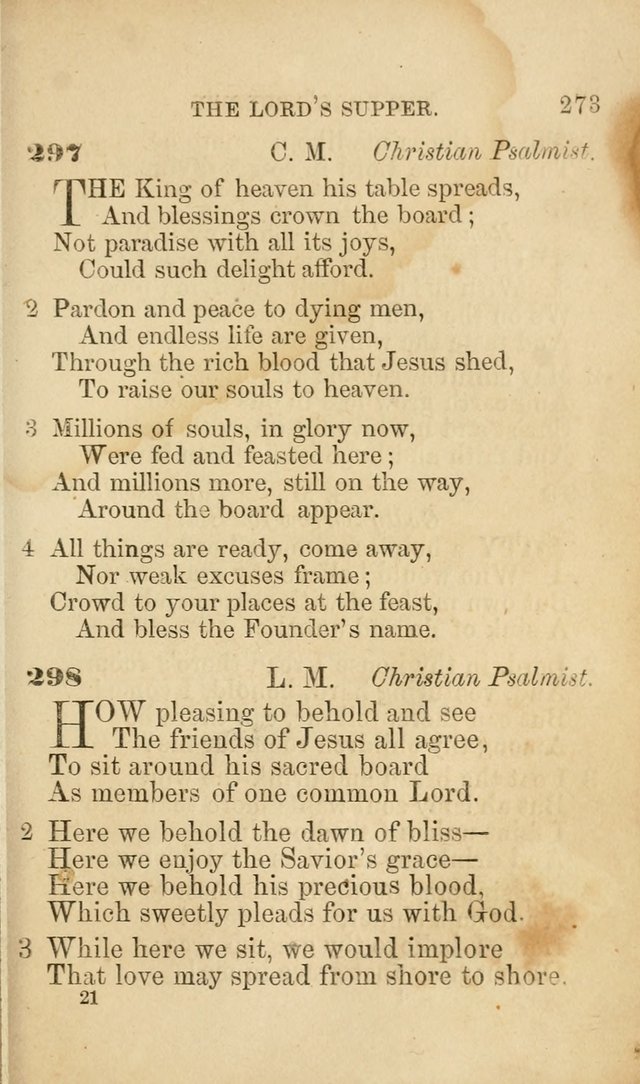 Pocket Hymns: original and selected. designed for the use of the regular Baptist church, and all who love our Lord Jesus Christ page 275