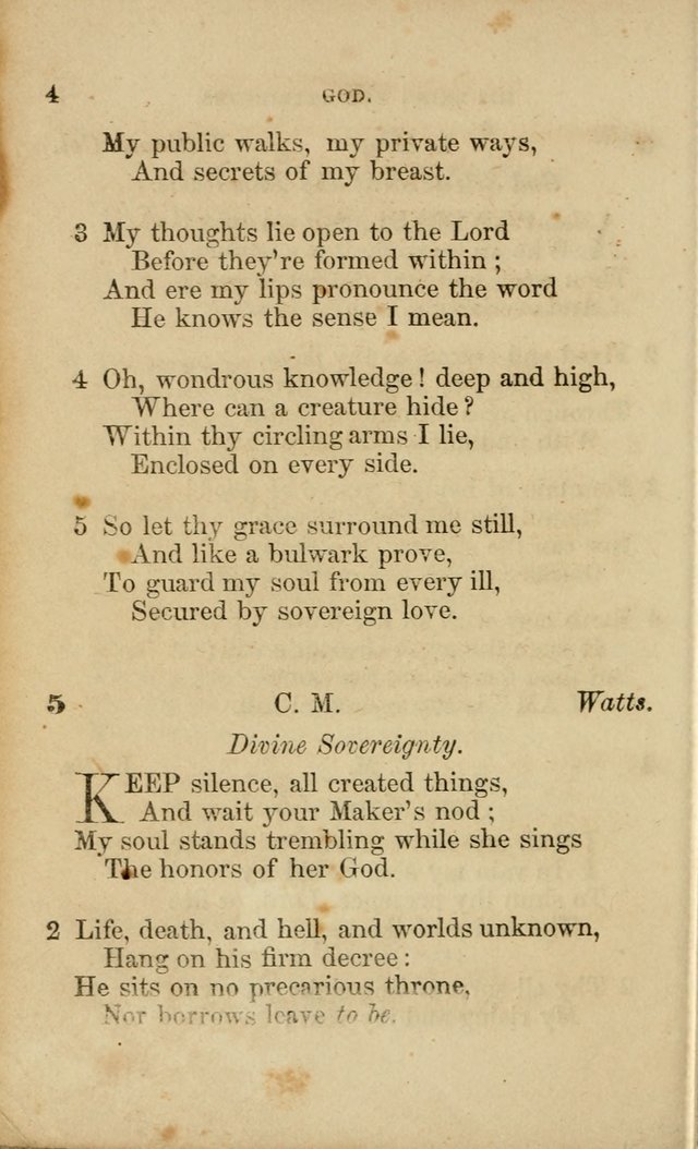 Pocket Hymns: original and selected. designed for the use of the regular Baptist church, and all who love our Lord Jesus Christ page 4