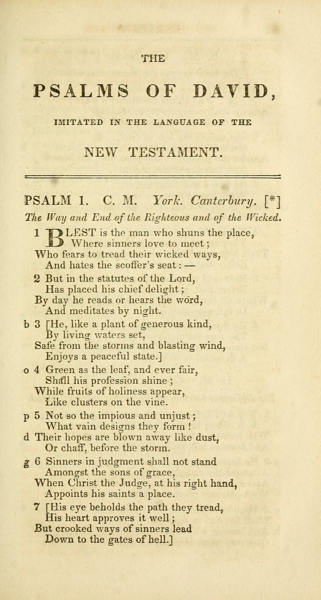 The Psalms, Hymns and Spiritual Songs of the Rev. Isaac Watts, D. D.:  to which are added select hymns, from other authors; and directions for musical expression (New ed.) page 1