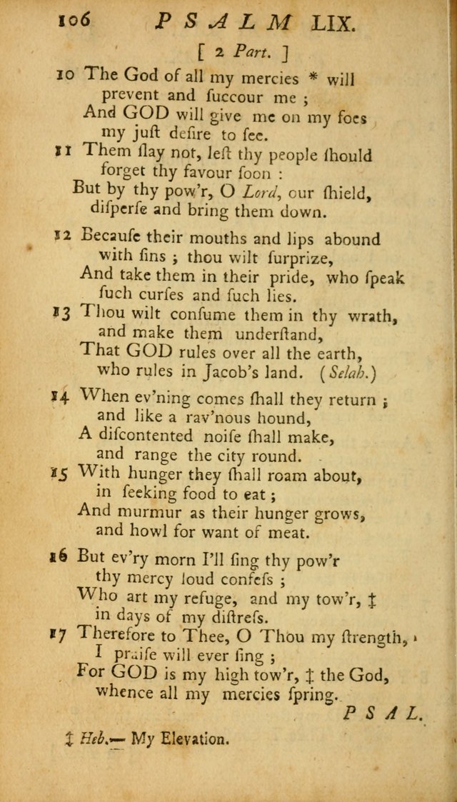 The Psalms, Hymns and Spiritual Songs of the Old and New Testament, faithully translated into English metre: being the New England Psalm Book (Rev. and Improved) page 106
