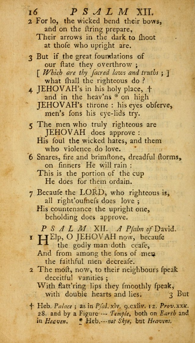 The Psalms, Hymns and Spiritual Songs of the Old and New Testament, faithully translated into English metre: being the New England Psalm Book (Rev. and Improved) page 16