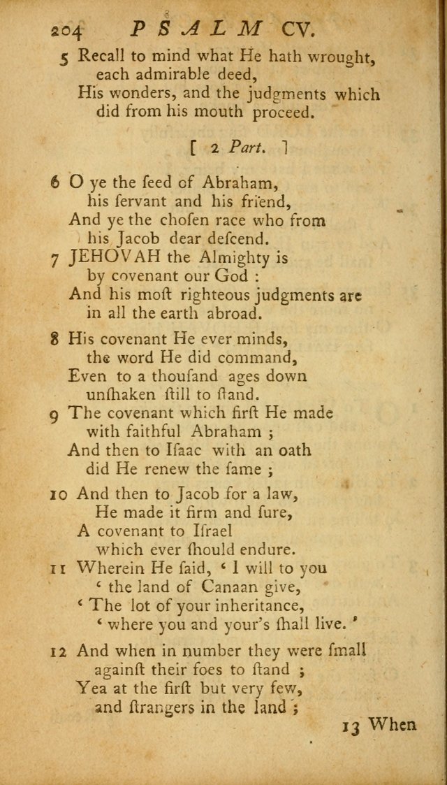 The Psalms, Hymns and Spiritual Songs of the Old and New Testament, faithully translated into English metre: being the New England Psalm Book (Rev. and Improved) page 204