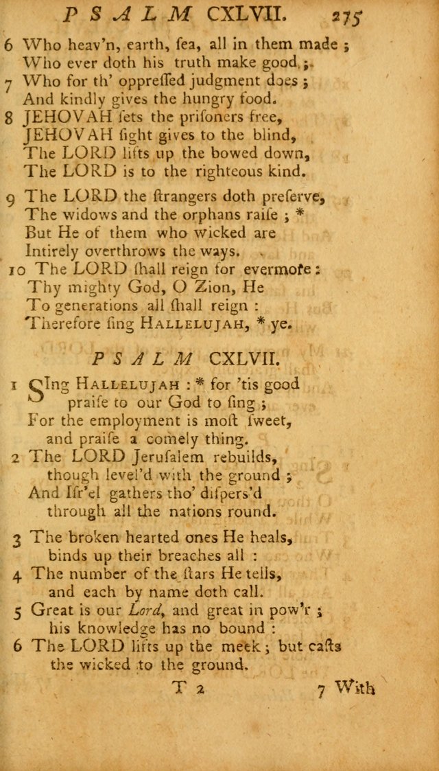 The Psalms, Hymns and Spiritual Songs of the Old and New Testament, faithully translated into English metre: being the New England Psalm Book (Rev. and Improved) page 275