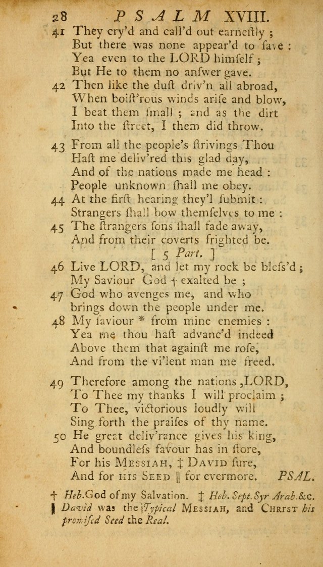 The Psalms, Hymns and Spiritual Songs of the Old and New Testament, faithully translated into English metre: being the New England Psalm Book (Rev. and Improved) page 28
