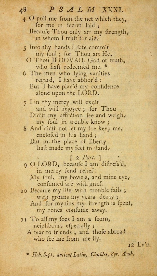 The Psalms, Hymns and Spiritual Songs of the Old and New Testament, faithully translated into English metre: being the New England Psalm Book (Rev. and Improved) page 48