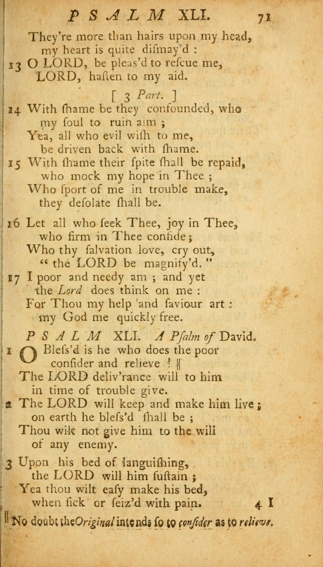 The Psalms, Hymns and Spiritual Songs of the Old and New Testament, faithully translated into English metre: being the New England Psalm Book (Rev. and Improved) page 71