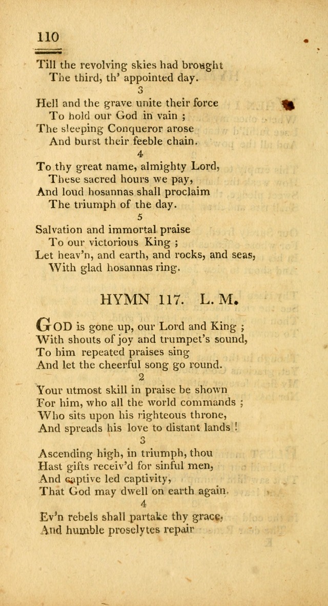 Psalms, Hymns and Spiritual Songs: selected and designed for the use of  the church universal, in public and private devotion; with an appendix, containing the original hymns omitted in the last ed. page 112