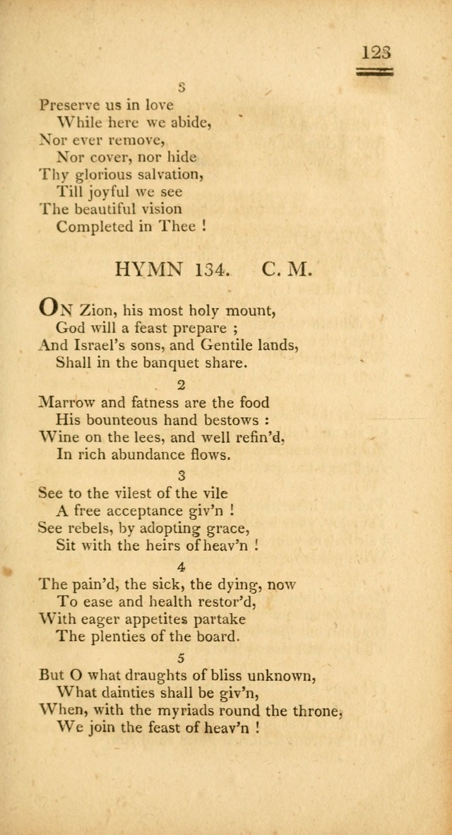 Psalms, Hymns and Spiritual Songs: selected and designed for the use of  the church universal, in public and private devotion; with an appendix, containing the original hymns omitted in the last ed. page 125