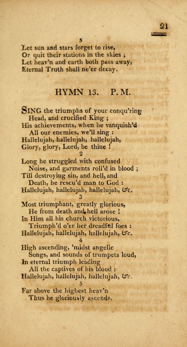 Psalms, Hymns and Spiritual Songs: selected and designed for the use of  the church universal, in public and private devotion; with an appendix, containing the original hymns omitted in the last ed. page 21