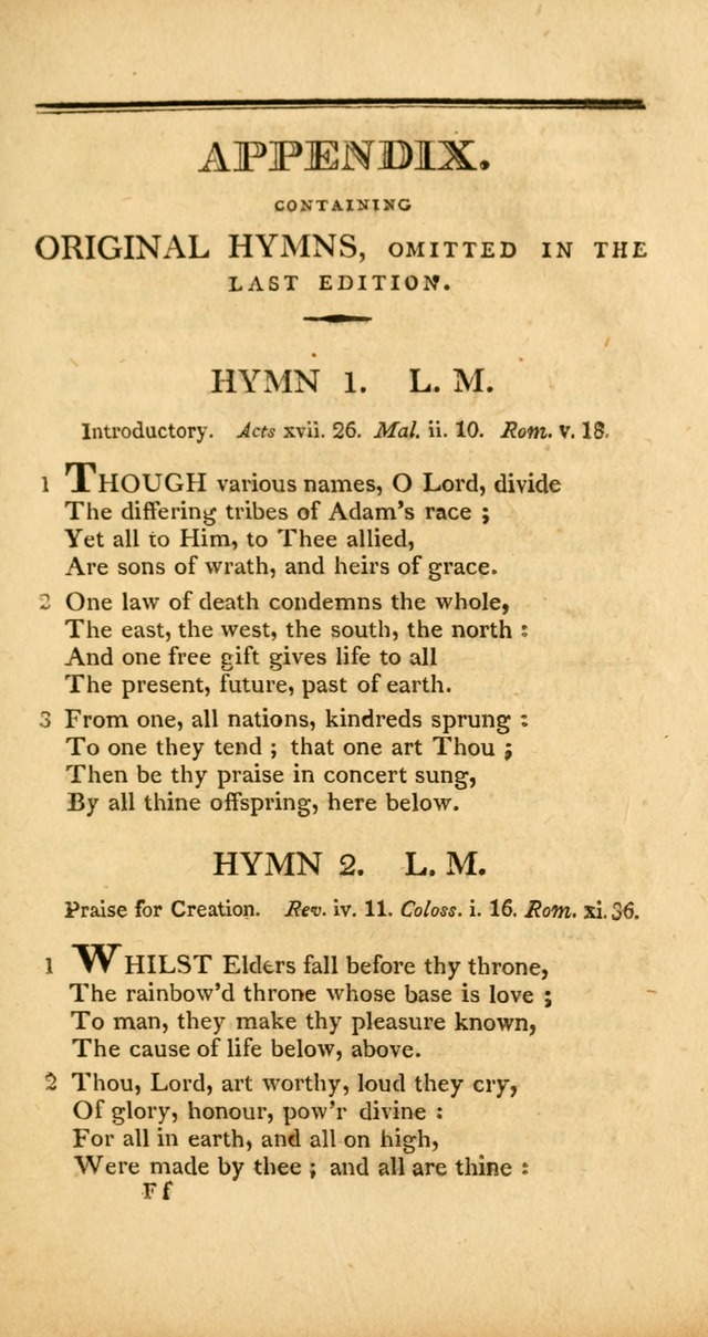 Psalms, Hymns and Spiritual Songs: selected and designed for the use of  the church universal, in public and private devotion; with an appendix, containing the original hymns omitted in the last ed. page 351