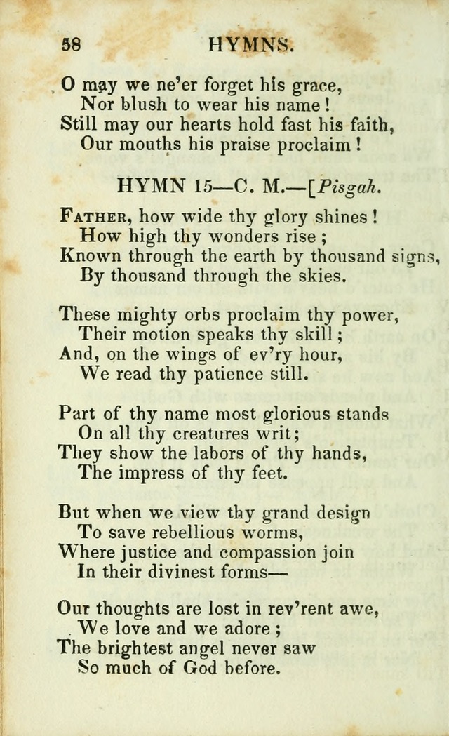 Psalms, Hymns and Spiritual Songs, Original and Selected. (14th stereotype ed.) page 58