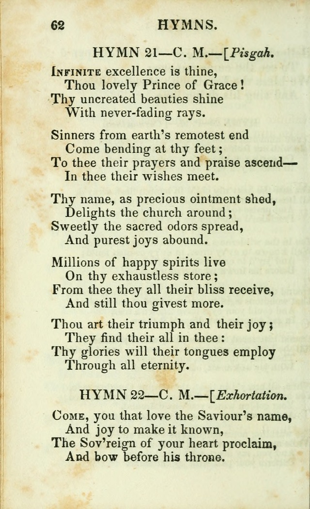 Psalms, Hymns and Spiritual Songs, Original and Selected. (14th stereotype ed.) page 62