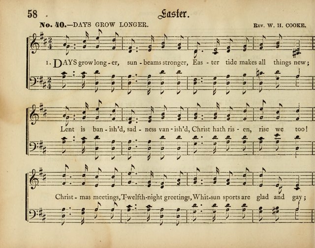 Palm Leaves: a collection of Sunday school tunes and carols for the use of the Protestant Episcopal Church page 58