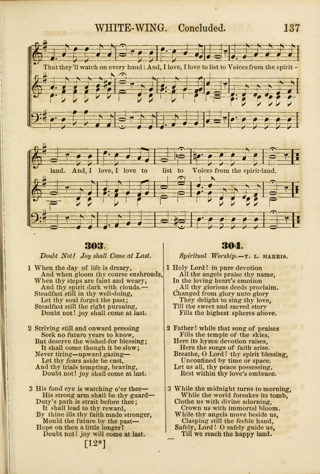 The Psalms of Life: A Compilation of Psalms, Hymns, Chants, Anthems, &c. Embodying the Spiritual, Progressive and Reformatory Sentiment of the Present Age page 137