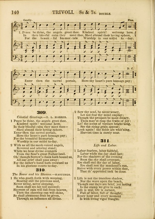 The Psalms of Life: A Compilation of Psalms, Hymns, Chants, Anthems, &c. Embodying the Spiritual, Progressive and Reformatory Sentiment of the Present Age page 140