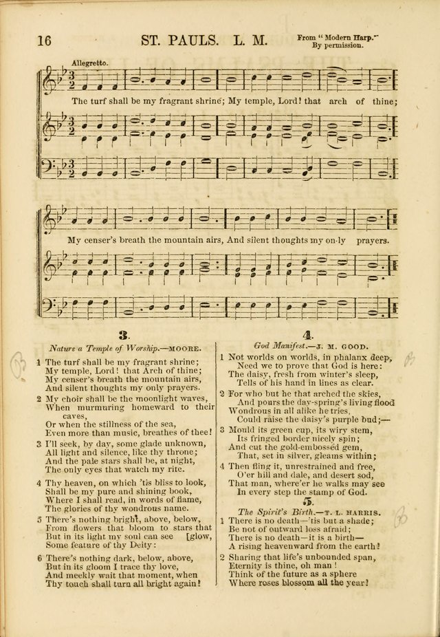 The Psalms of Life: A Compilation of Psalms, Hymns, Chants, Anthems, &c. Embodying the Spiritual, Progressive and Reformatory Sentiment of the Present Age page 16