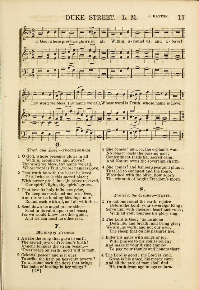 The Psalms of Life: A Compilation of Psalms, Hymns, Chants, Anthems, &c. Embodying the Spiritual, Progressive and Reformatory Sentiment of the Present Age page 17