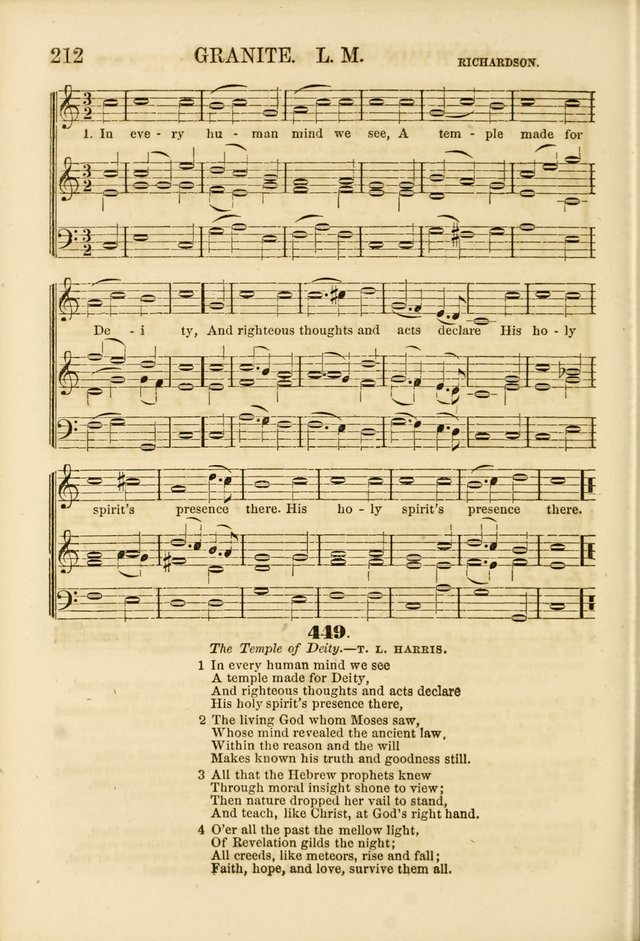 The Psalms of Life: A Compilation of Psalms, Hymns, Chants, Anthems, &c. Embodying the Spiritual, Progressive and Reformatory Sentiment of the Present Age page 212