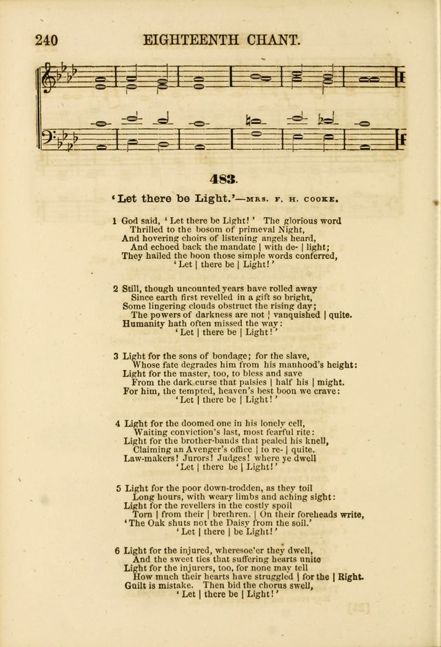 The Psalms of Life: A Compilation of Psalms, Hymns, Chants, Anthems, &c. Embodying the Spiritual, Progressive and Reformatory Sentiment of the Present Age page 240