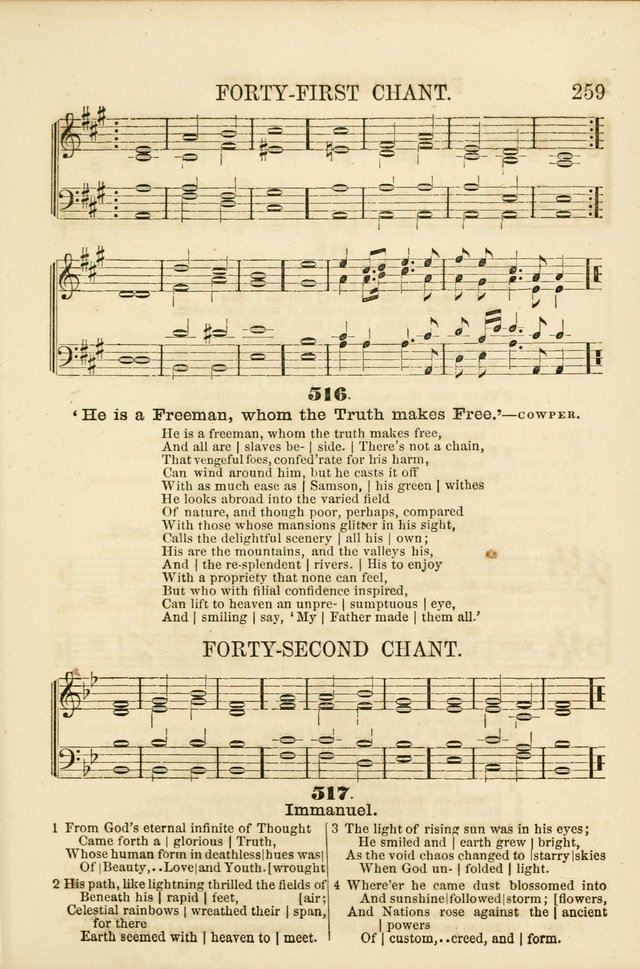 The Psalms of Life: A Compilation of Psalms, Hymns, Chants, Anthems, &c. Embodying the Spiritual, Progressive and Reformatory Sentiment of the Present Age page 259