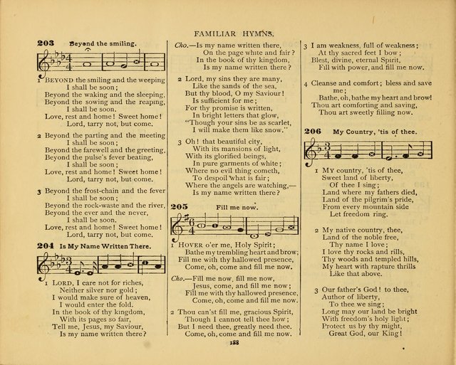 Peerless Praise: a collection of hymns and music for the Sabbath school, with a complete department of elementary instruction in the theory and pract page 144