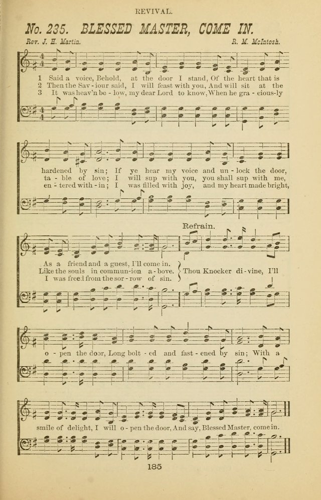 Prayer and Praise: or Hymns and Tunes for Prayer Meetings, Praise Meetings, Experience Meetings, Revivals, Missionary Meetings and all special occasions of Christian work and worship page 185