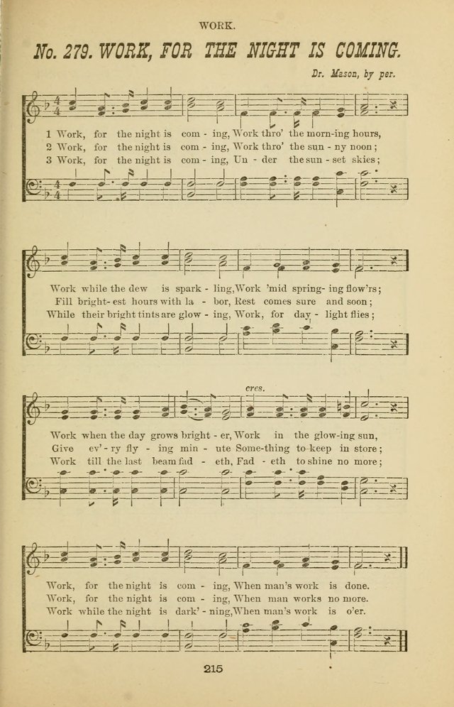 Prayer and Praise: or Hymns and Tunes for Prayer Meetings, Praise Meetings, Experience Meetings, Revivals, Missionary Meetings and all special occasions of Christian work and worship page 215