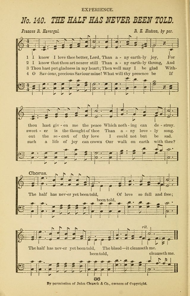 Prayer and Praise: or Hymns and Tunes for Prayer Meetings, Praise Meetings, Experience Meetings, Revivals, Missionary Meetings and all special occasions of Christian work and worship page 86