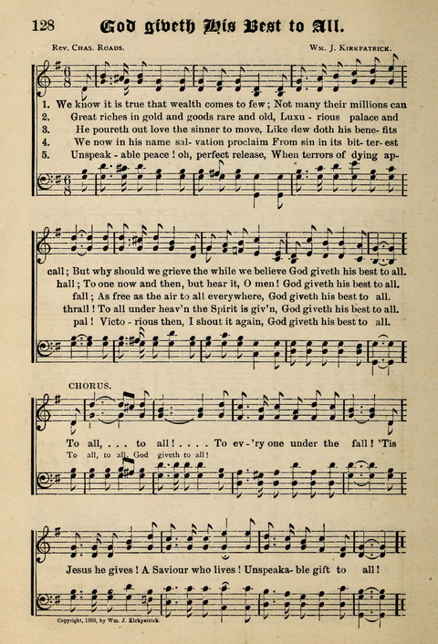 Praise in Song: a collection of hymns and sacred melodies page 128