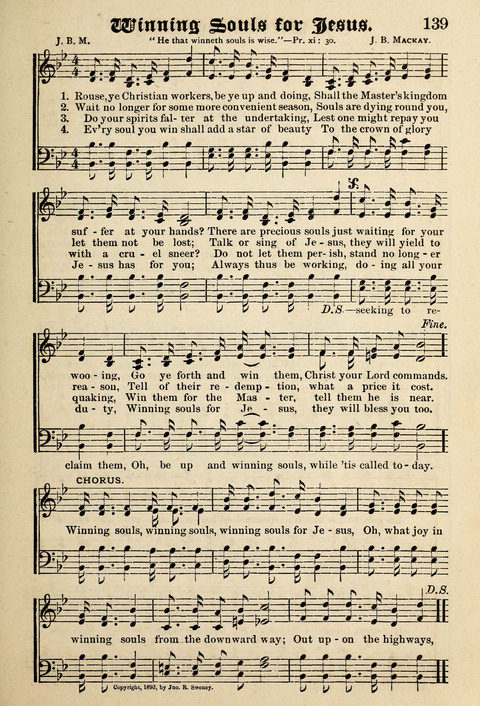Praise in Song: a collection of hymns and sacred melodies page 139