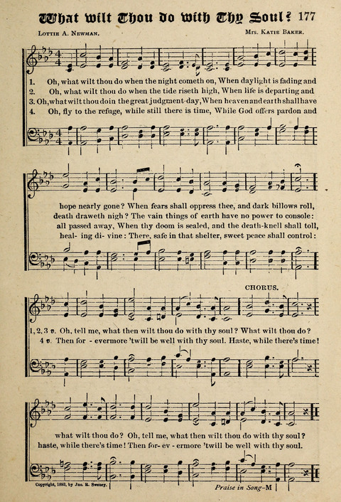 Praise in Song: a collection of hymns and sacred melodies page 177