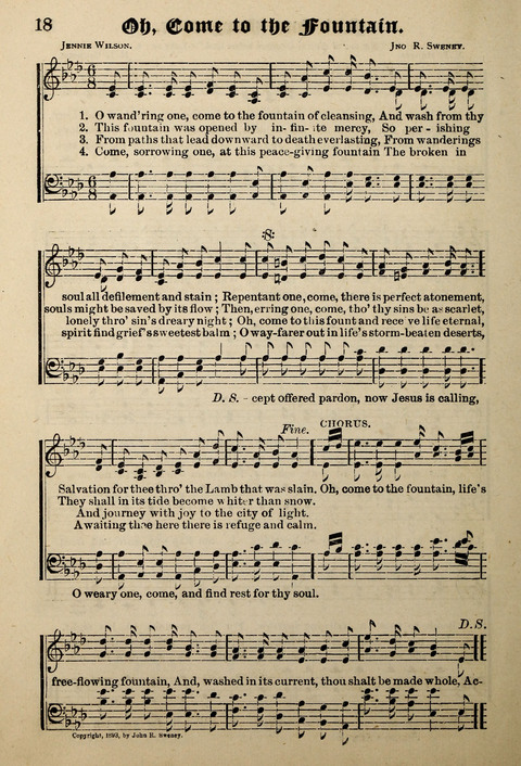 Praise in Song: a collection of hymns and sacred melodies page 18
