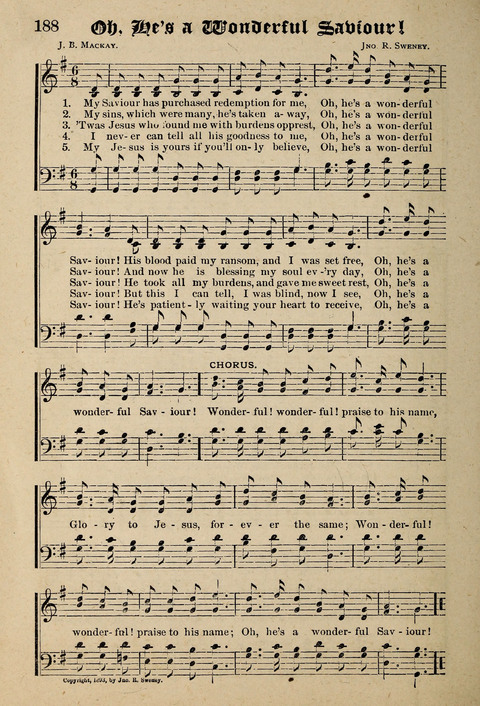 Praise in Song: a collection of hymns and sacred melodies page 188