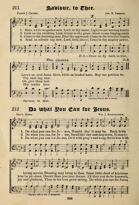 Praise in Song: a collection of hymns and sacred melodies page 204