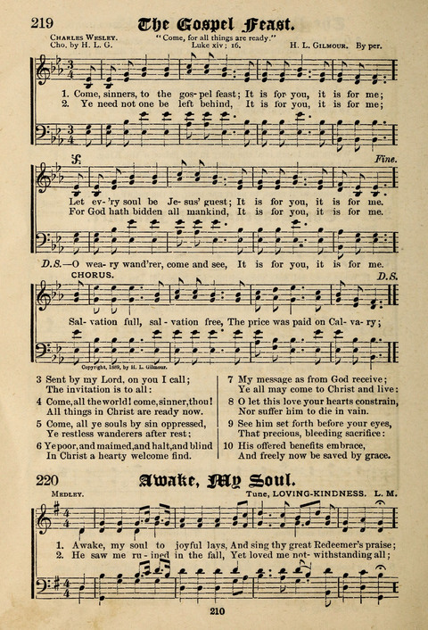 Praise in Song: a collection of hymns and sacred melodies page 210
