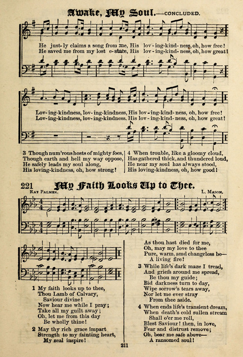 Praise in Song: a collection of hymns and sacred melodies page 211
