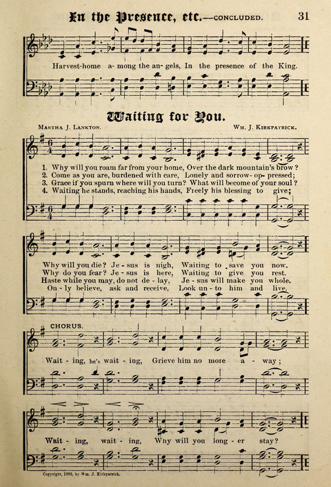 Praise in Song: a collection of hymns and sacred melodies page 31