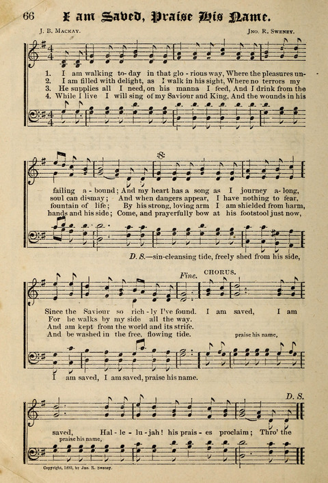 Praise in Song: a collection of hymns and sacred melodies page 66