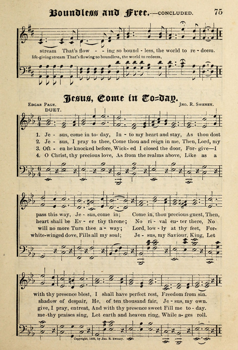 Praise in Song: a collection of hymns and sacred melodies page 75